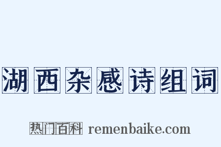 湖西杂感诗组词是什么意思的图片